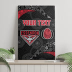 Personalized Essendon Football Canvas Wall Art Easter Egg Pattern Red Black Tribal Dot Art Style