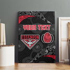 Personalized Essendon Football Canvas Wall Art Easter Egg Pattern Red Black Tribal Dot Art Style