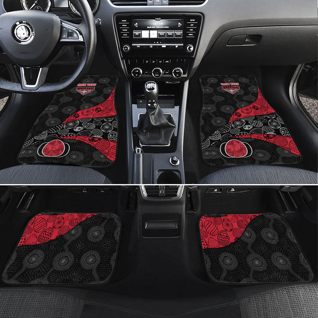Personalized Essendon Football Car Mats Easter Egg Pattern Red Black Tribal Dot Art Style