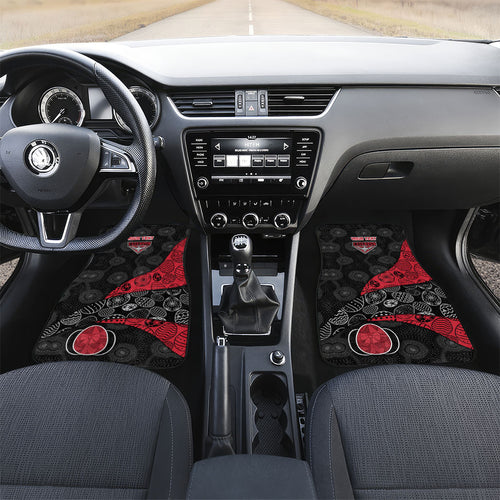 Personalized Essendon Football Car Mats Easter Egg Pattern Red Black Tribal Dot Art Style