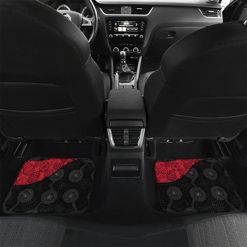 Personalized Essendon Football Car Mats Easter Egg Pattern Red Black Tribal Dot Art Style