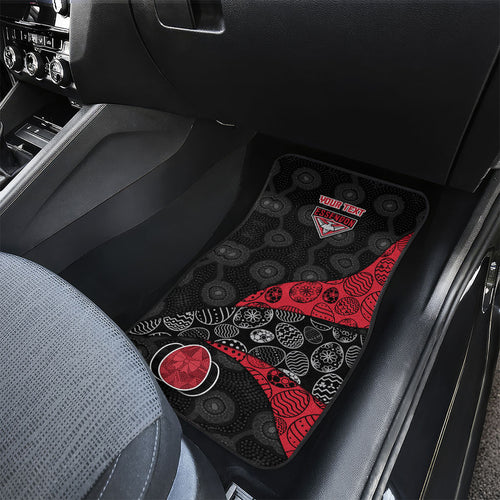 Personalized Essendon Football Car Mats Easter Egg Pattern Red Black Tribal Dot Art Style