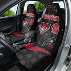 Personalized Essendon Football Car Seat Cover Easter Egg Pattern Red Black Tribal Dot Art Style