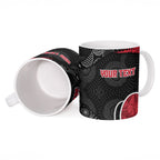 Personalized Essendon Football Ceramic Mug Easter Egg Pattern Red Black Tribal Dot Art Style