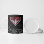 Personalized Essendon Football Ceramic Mug Easter Egg Pattern Red Black Tribal Dot Art Style