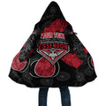 Personalized Essendon Football Cloak Easter Egg Pattern Red Black Tribal Dot Art Style