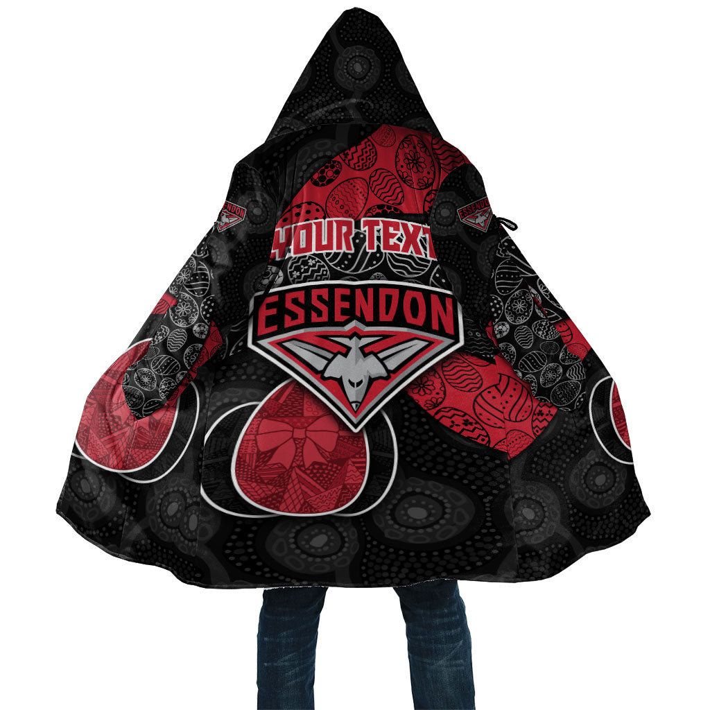 Personalized Essendon Football Cloak Easter Egg Pattern Red Black Tribal Dot Art Style