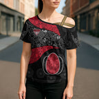 Personalized Essendon Football Cross Shoulder Shirt Easter Egg Pattern Red Black Tribal Dot Art Style