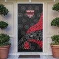 Personalized Essendon Football Door Cover Easter Egg Pattern Red Black Tribal Dot Art Style