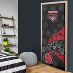 Personalized Essendon Football Door Cover Easter Egg Pattern Red Black Tribal Dot Art Style