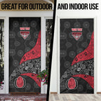 Personalized Essendon Football Door Cover Easter Egg Pattern Red Black Tribal Dot Art Style