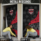 Personalized Essendon Football Door Cover Easter Egg Pattern Red Black Tribal Dot Art Style