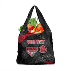 Personalized Essendon Football Grocery Bag Easter Egg Pattern Red Black Tribal Dot Art Style