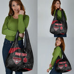 Personalized Essendon Football Grocery Bag Easter Egg Pattern Red Black Tribal Dot Art Style