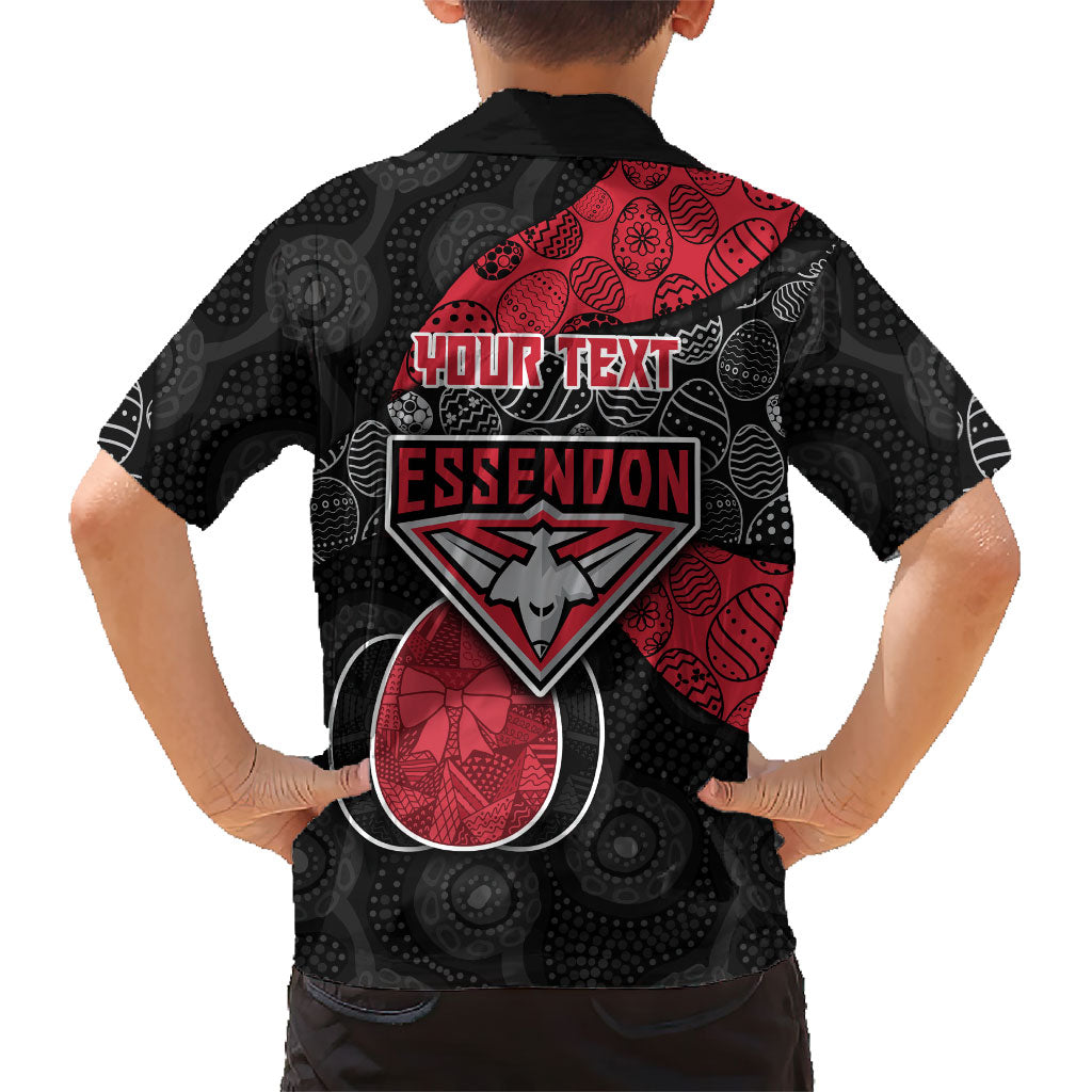 Personalized Essendon Football Hawaiian Shirt Easter Egg Pattern Red Black Tribal Dot Art Style