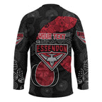 Personalized Essendon Football Hockey Jersey Easter Egg Pattern Red Black Tribal Dot Art Style