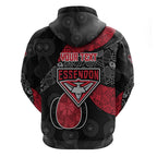 Personalized Essendon Football Hoodie Easter Egg Pattern Red Black Tribal Dot Art Style