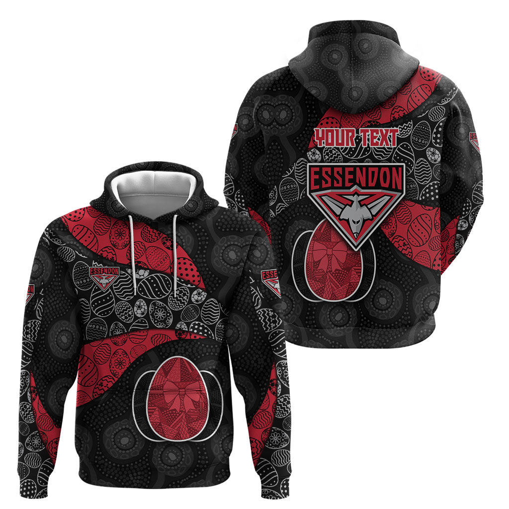 Personalized Essendon Football Hoodie Easter Egg Pattern Red Black Tribal Dot Art Style