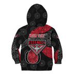 Personalized Essendon Football Kid Hoodie Easter Egg Pattern Red Black Tribal Dot Art Style
