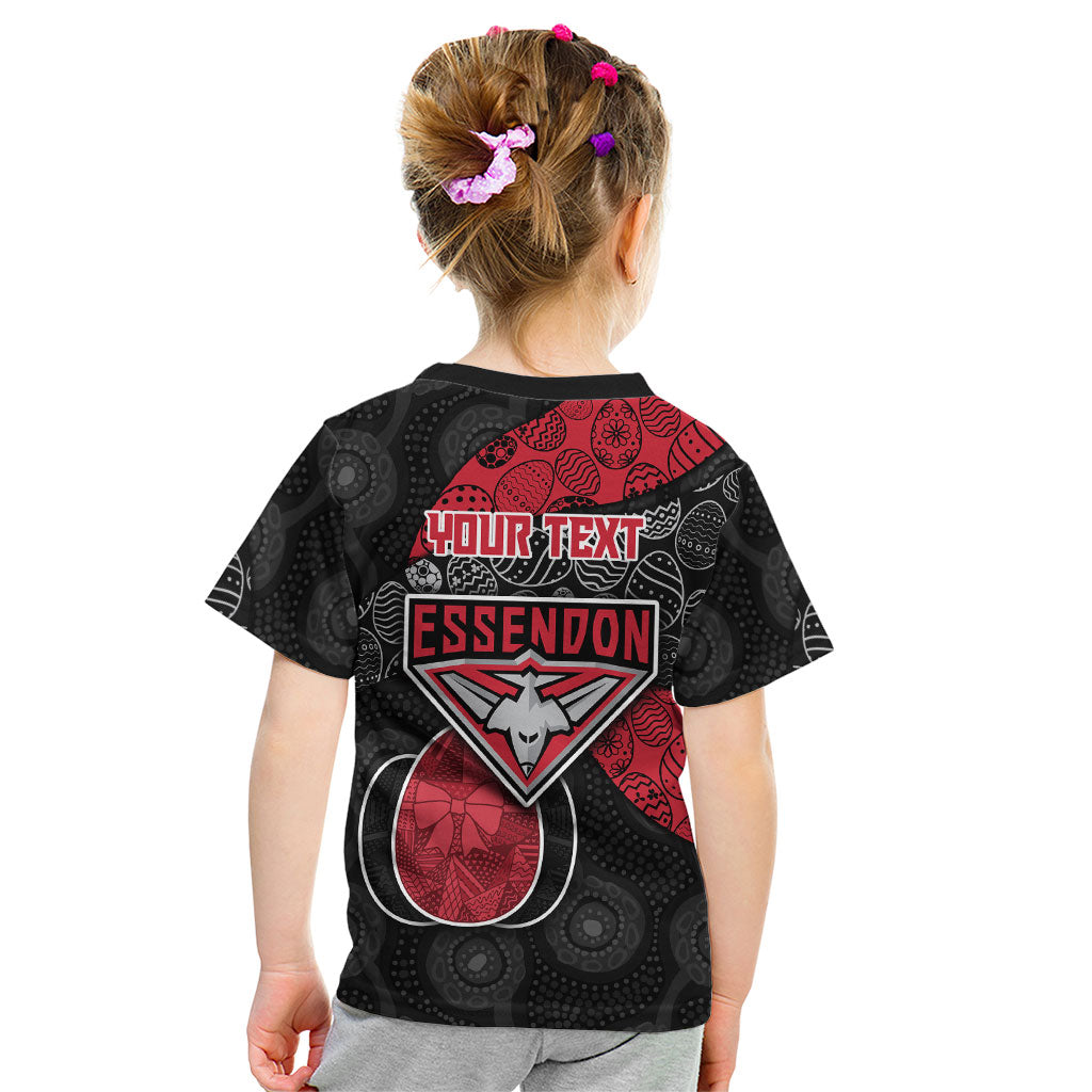 Personalized Essendon Football Kid T Shirt Easter Egg Pattern Red Black Tribal Dot Art Style
