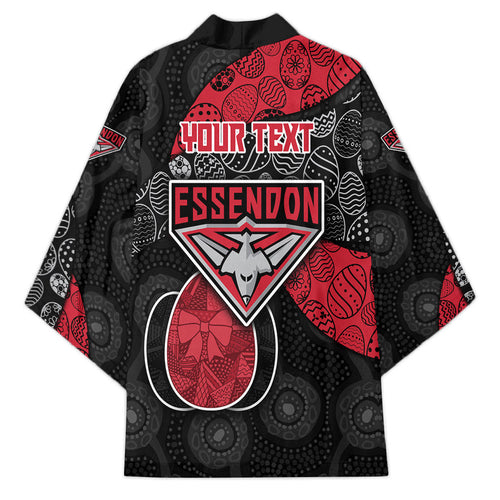 Personalized Essendon Football Kimono Easter Egg Pattern Red Black Tribal Dot Art Style
