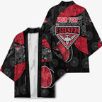 Personalized Essendon Football Kimono Easter Egg Pattern Red Black Tribal Dot Art Style