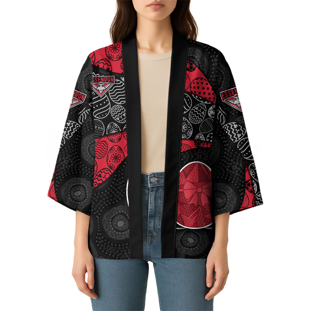 Personalized Essendon Football Kimono Easter Egg Pattern Red Black Tribal Dot Art Style