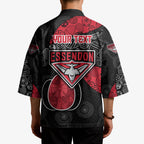 Personalized Essendon Football Kimono Easter Egg Pattern Red Black Tribal Dot Art Style