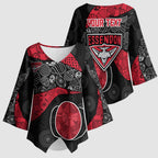 Personalized Essendon Football Kimono Sleeve Blouse Easter Egg Pattern Red Black Tribal Dot Art Style