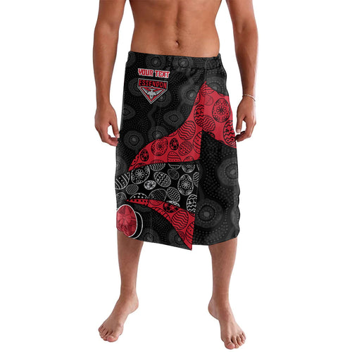 Personalized Essendon Football Lavalava Easter Egg Pattern Red Black Tribal Dot Art Style