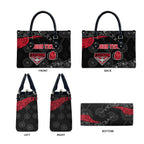 Personalized Essendon Football Leather Bag Easter Egg Pattern Red Black Tribal Dot Art Style