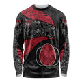 Personalized Essendon Football Long Sleeve Shirt Easter Egg Pattern Red Black Tribal Dot Art Style