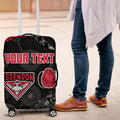 Personalized Essendon Football Luggage Cover Easter Egg Pattern Red Black Tribal Dot Art Style