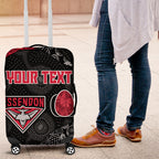 Personalized Essendon Football Luggage Cover Easter Egg Pattern Red Black Tribal Dot Art Style