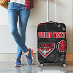 Personalized Essendon Football Luggage Cover Easter Egg Pattern Red Black Tribal Dot Art Style