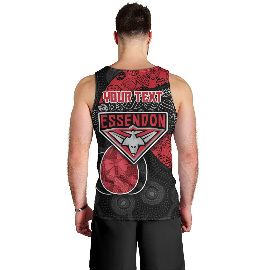 Personalized Essendon Football Men Tank Top Easter Egg Pattern Red Black Tribal Dot Art Style