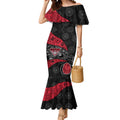 Personalized Essendon Football Mermaid Dress Easter Egg Pattern Red Black Tribal Dot Art Style