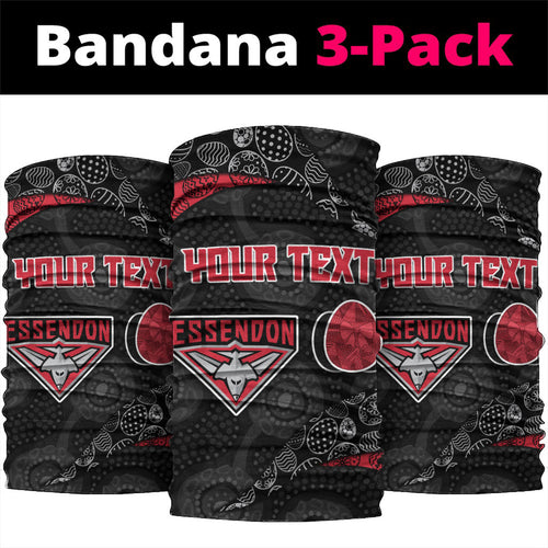 Personalized Essendon Football Neck Gaiter Easter Egg Pattern Red Black Tribal Dot Art Style
