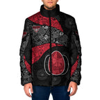 Personalized Essendon Football Padded Jacket Easter Egg Pattern Red Black Tribal Dot Art Style
