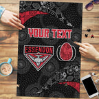 Personalized Essendon Football Puzzle Easter Egg Pattern Red Black Tribal Dot Art Style