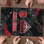 Personalized Essendon Football Puzzle Easter Egg Pattern Red Black Tribal Dot Art Style