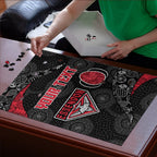 Personalized Essendon Football Puzzle Easter Egg Pattern Red Black Tribal Dot Art Style