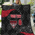 Personalized Essendon Football Quilt Easter Egg Pattern Red Black Tribal Dot Art Style