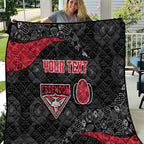 Personalized Essendon Football Quilt Easter Egg Pattern Red Black Tribal Dot Art Style