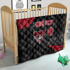 Personalized Essendon Football Quilt Easter Egg Pattern Red Black Tribal Dot Art Style
