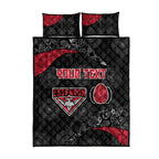 Personalized Essendon Football Quilt Bed Set Easter Egg Pattern Red Black Tribal Dot Art Style