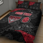 Personalized Essendon Football Quilt Bed Set Easter Egg Pattern Red Black Tribal Dot Art Style