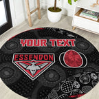 Personalized Essendon Football Round Carpet Easter Egg Pattern Red Black Tribal Dot Art Style