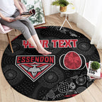 Personalized Essendon Football Round Carpet Easter Egg Pattern Red Black Tribal Dot Art Style