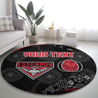Personalized Essendon Football Round Carpet Easter Egg Pattern Red Black Tribal Dot Art Style